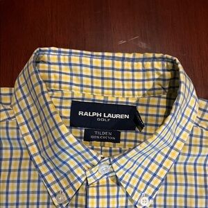 Ralph Lauren Men's Checkered Shirt in Yellow and Blue